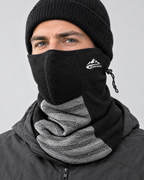 Fleece-Lined Outdoor Neck Gaiter — DTJ09 Black Light Gray — fit detail [WB gallery 110/5]
