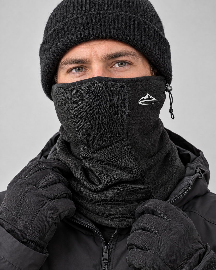 Fleece-Lined Outdoor Neck Gaiter — DTJ09 Black Dark Gray — hero [WB gallery 111/1]