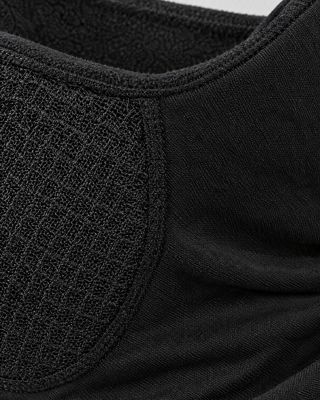 Fleece-Lined Outdoor Neck Gaiter — DTJ24 Obsidian Black — material [WB gallery 112/4]
