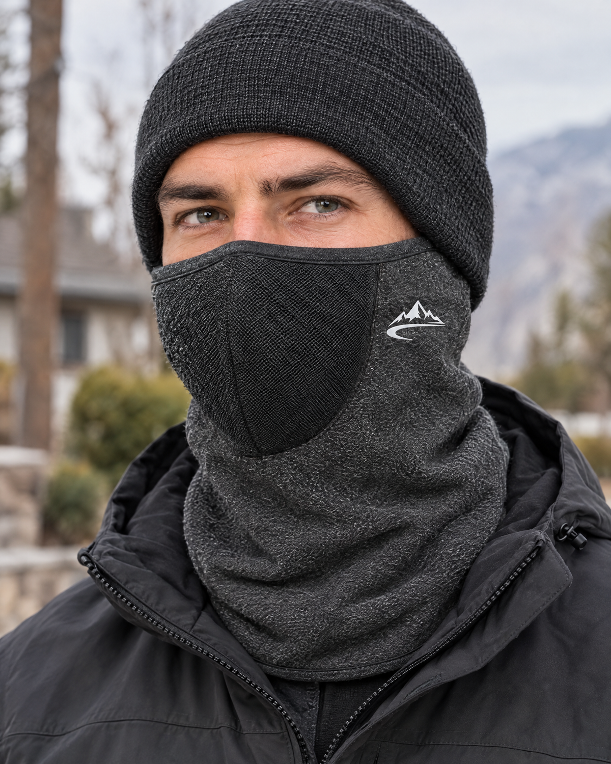 Fleece-Lined Outdoor Neck Gaiter — DTJ24 Phantom Gray — lifestyle [WB gallery 113/6]