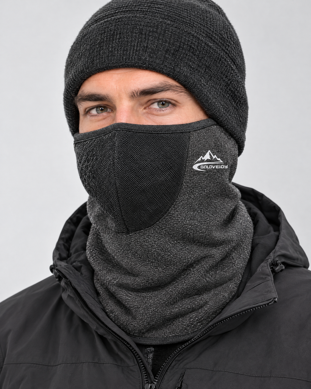 Fleece-Lined Outdoor Neck Gaiter — DTJ24 Phantom Gray — fit detail [WB gallery 113/5]
