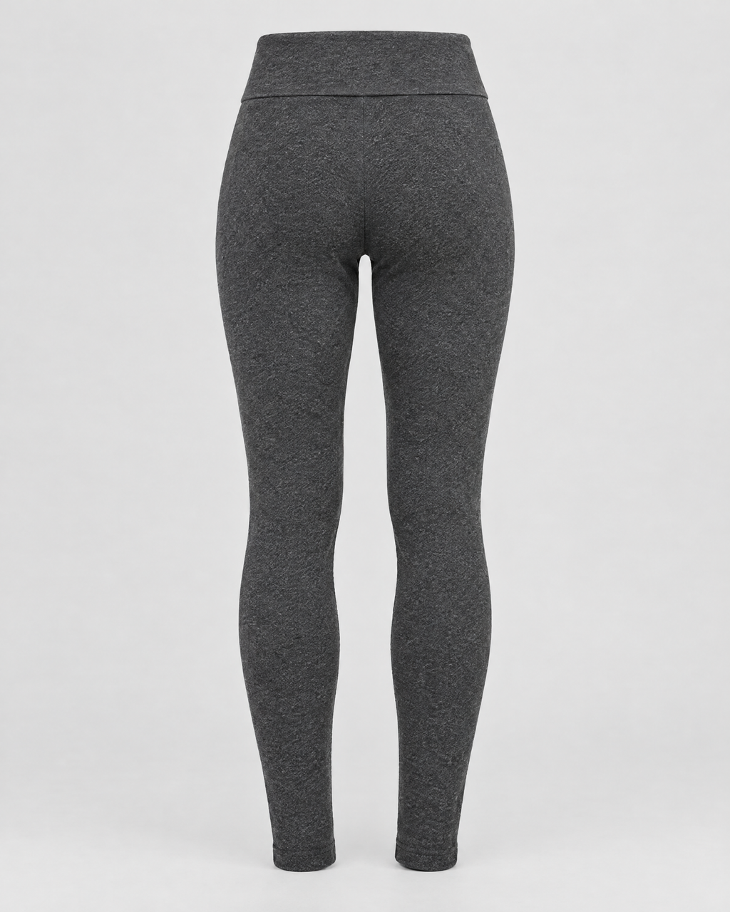 Women's High-Waist Fleece-Lined Leggings — Letter leather label dark gray lambswool — product back [WB gallery 115/7]