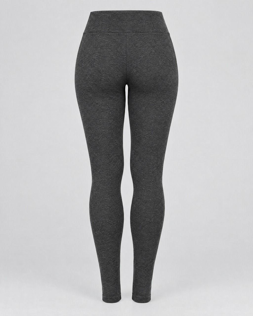 Women's High-Waist Fleece-Lined Leggings — Butterfly leather label Gray lambswool — product back [WB gallery 116/7]