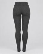 Women's High-Waist Fleece-Lined Leggings — Butterfly leather label Gray lambswool — product back [WB gallery 116/7]