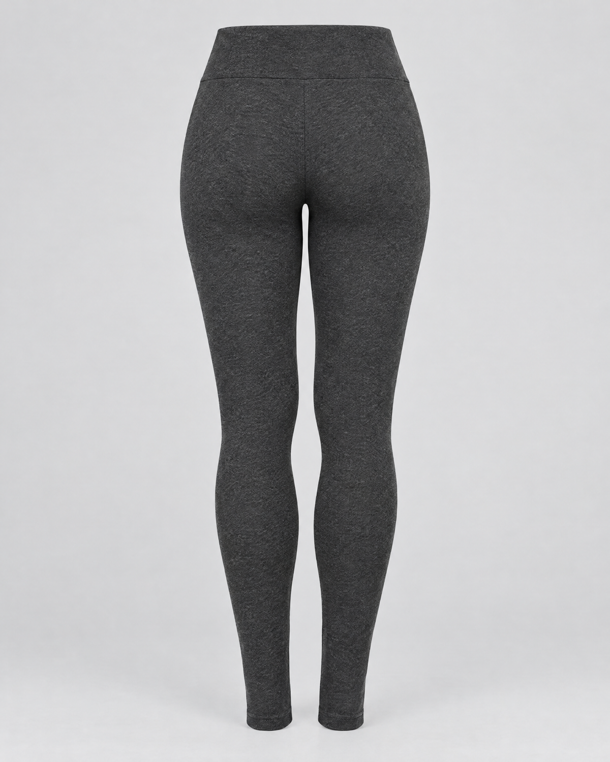 Women's High-Waist Fleece-Lined Leggings — Butterfly leather label Gray lambswool — product back [WB gallery 116/7]