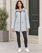 Women's Lightweight Hooded Jacket — Gray — full front [WB gallery 117/2]
