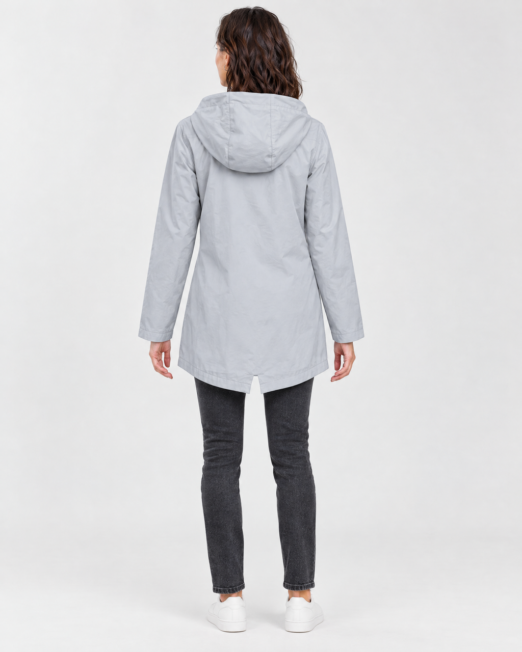 Women's Lightweight Hooded Jacket — Gray — full back [WB gallery 117/3]