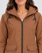 Women's Lightweight Hooded Jacket — Brown — collar detail [WB gallery 118/4]