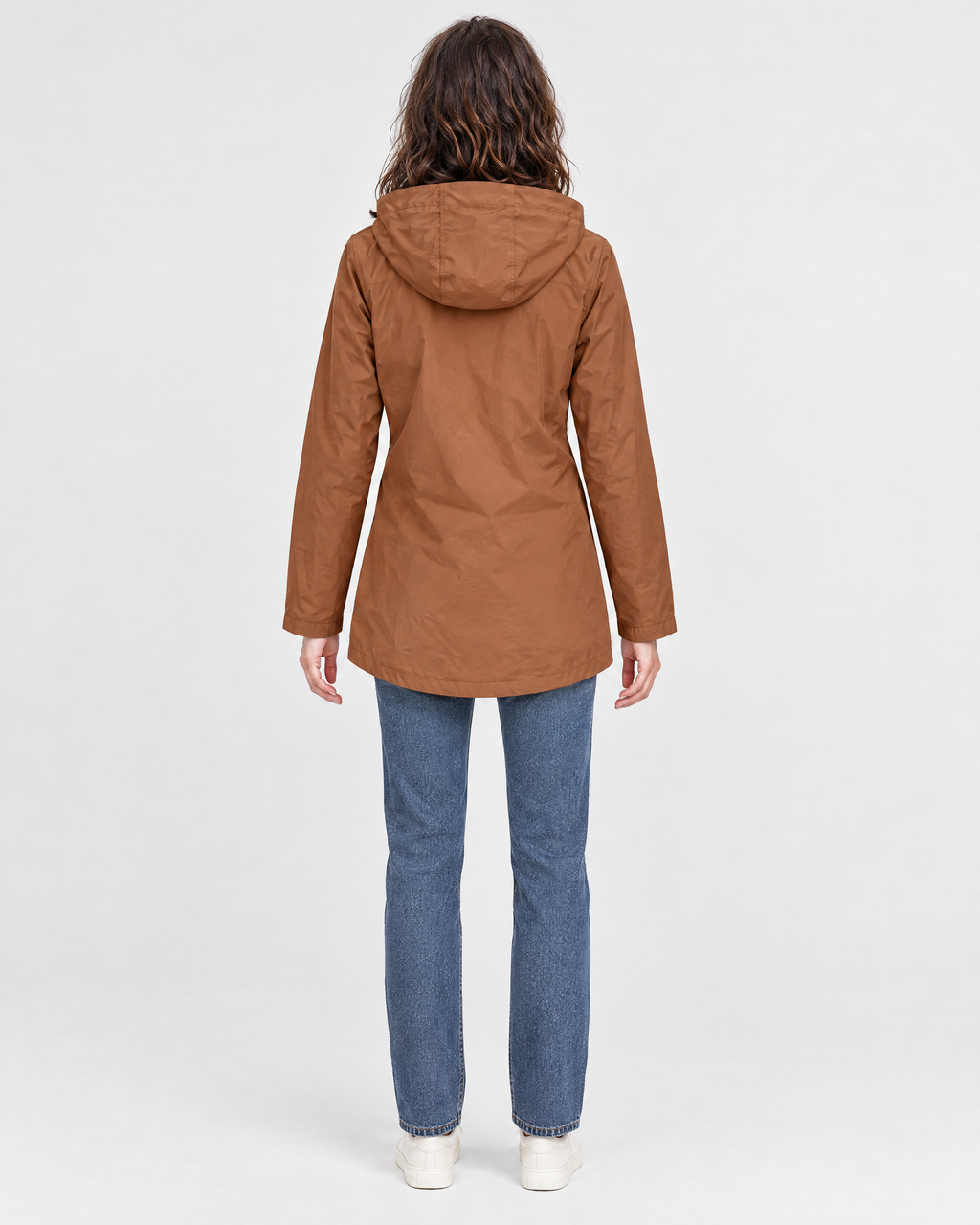 Women's Lightweight Hooded Jacket — Brown — full back [WB gallery 118/3]