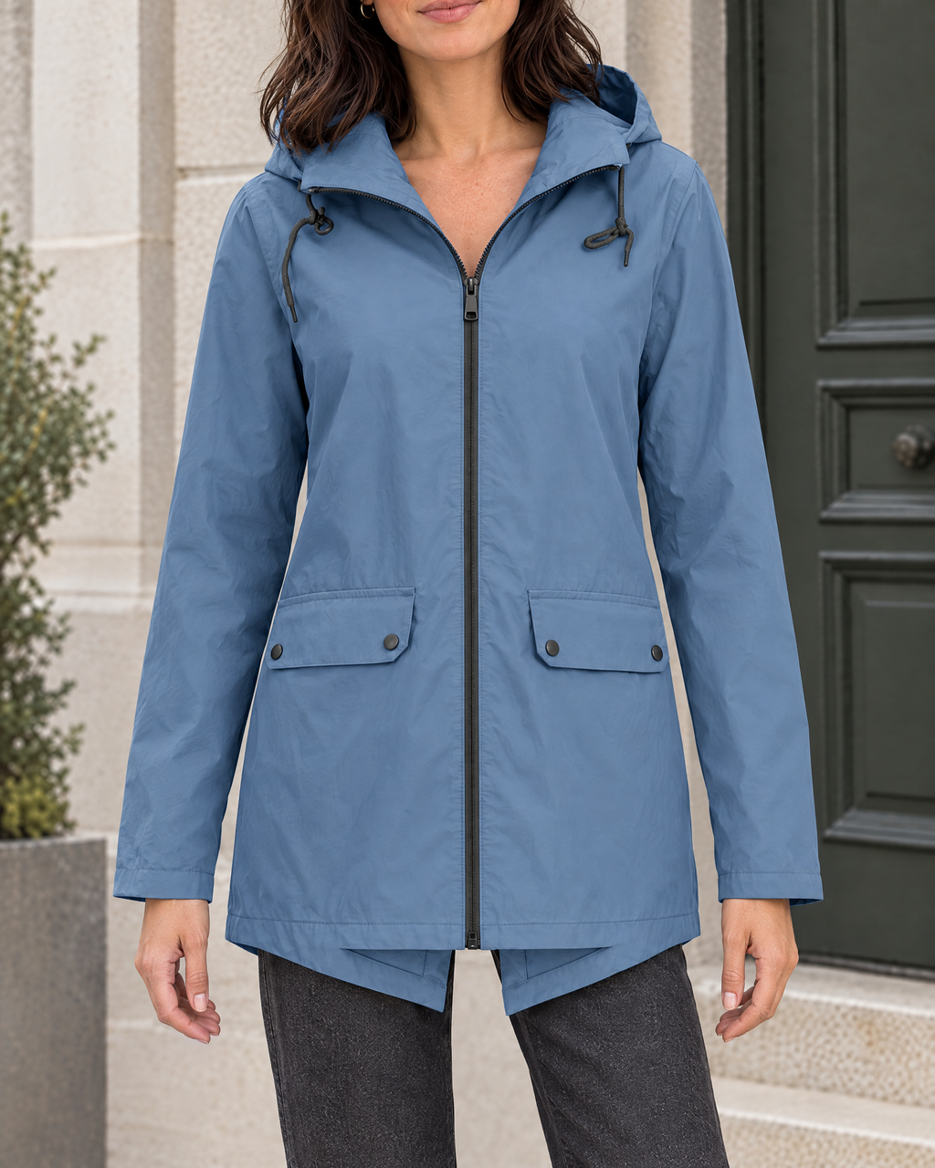 Women's Lightweight Hooded Jacket — Blue — hero [WB gallery 120/1]