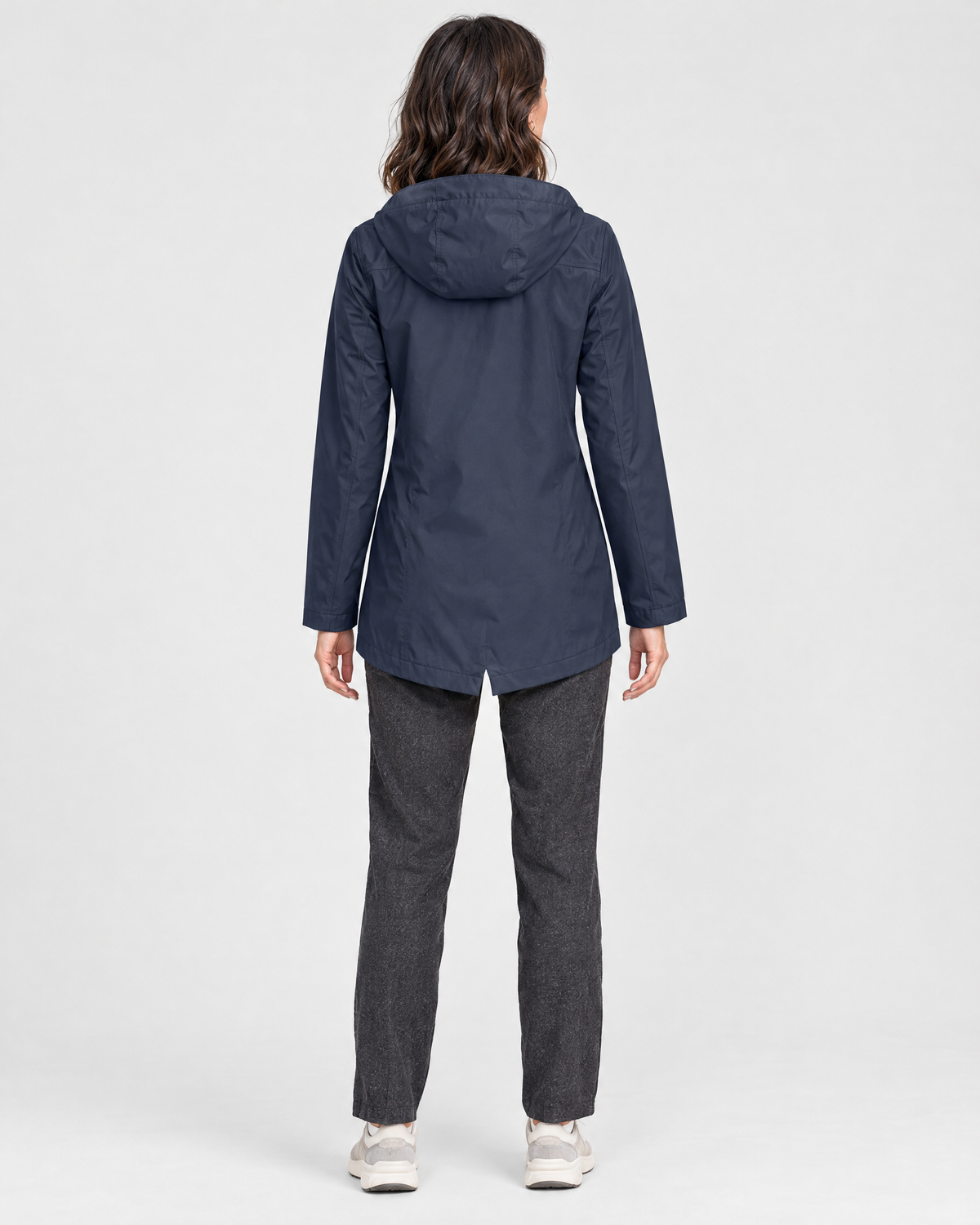 Women's Lightweight Hooded Jacket — Navy blue — full back [WB gallery 119/3]