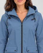 Women's Lightweight Hooded Jacket — Blue — collar detail [WB gallery 120/4]