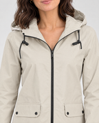 Women's Lightweight Hooded Jacket — Apricot — collar detail [WB gallery 121/4]