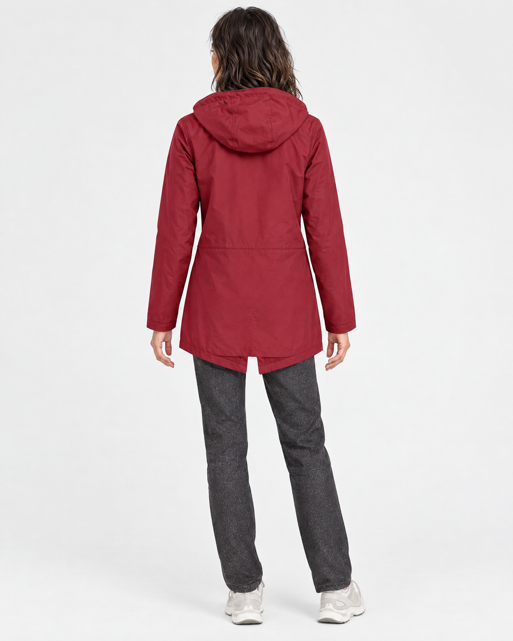 Women's Lightweight Hooded Jacket — Wine red — full back [WB gallery 122/3]