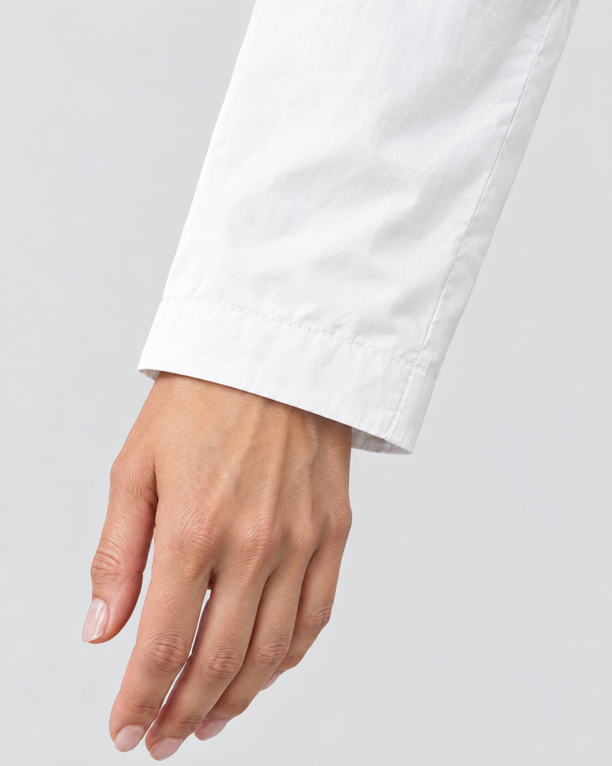 Women's Lightweight Hooded Jacket — White — cuff detail [WB gallery 123/5]