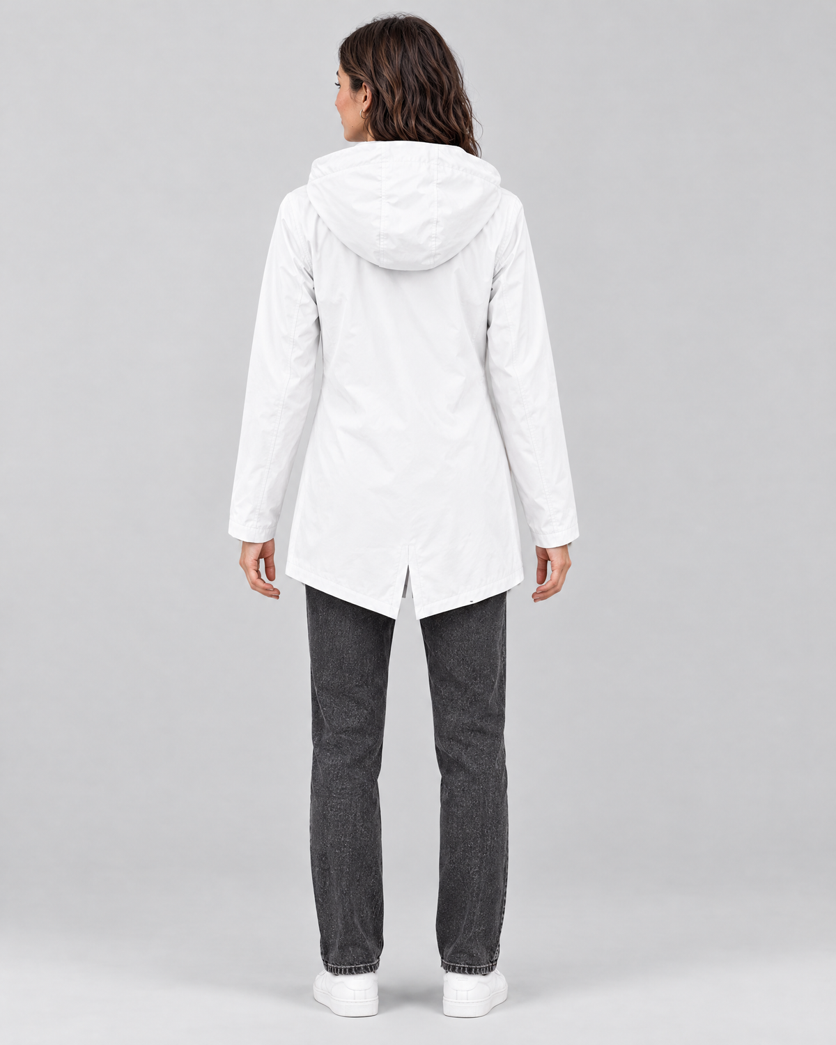 Women's Lightweight Hooded Jacket — White — full back [WB gallery 123/3]