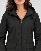 Women's Lightweight Hooded Jacket — Black — collar detail [WB gallery 124/4]