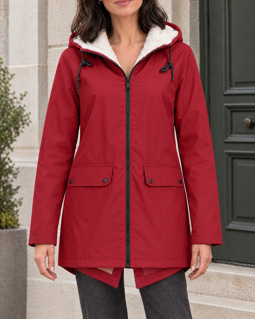 Women's Fleece-Lined Hooded Jacket — Red — hero [WB gallery 128/1]