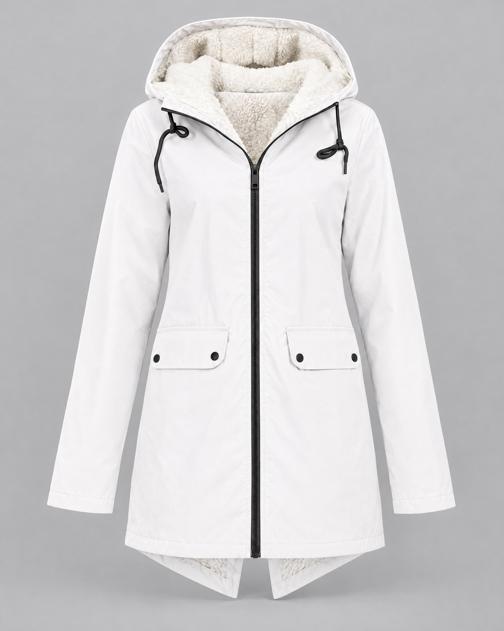 Women's Fleece-Lined Hooded Jacket — White — product front [WB gallery 126/6]