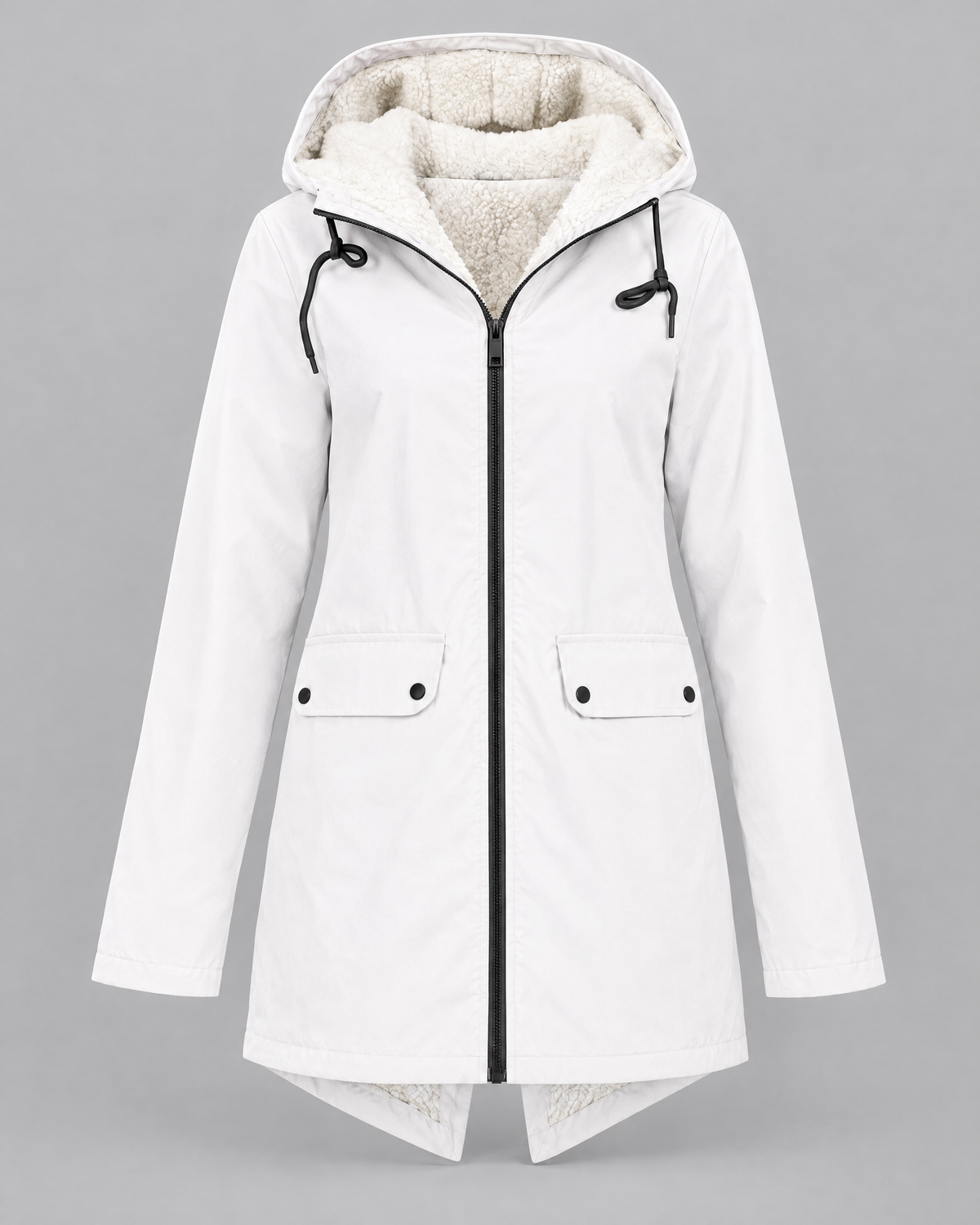 Women's Fleece-Lined Hooded Jacket — White — product front [WB gallery 126/6]