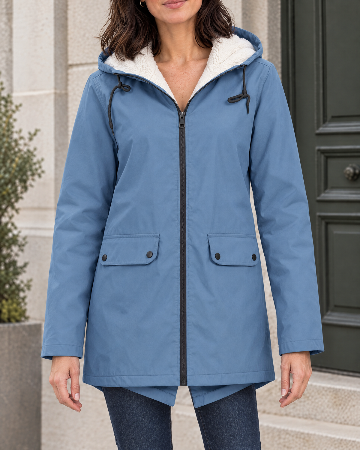 Women's Fleece-Lined Hooded Jacket — sky blue — hero [WB gallery 130/1]