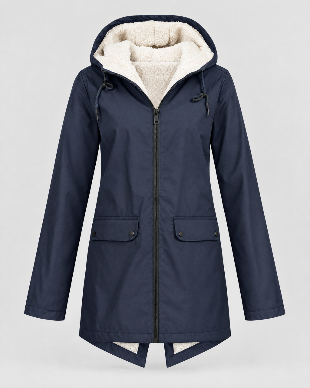 Women's Fleece-Lined Hooded Jacket — Navy blue — product front [WB gallery 127/6]