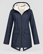 Women's Fleece-Lined Hooded Jacket — Navy blue — product front [WB gallery 127/6]