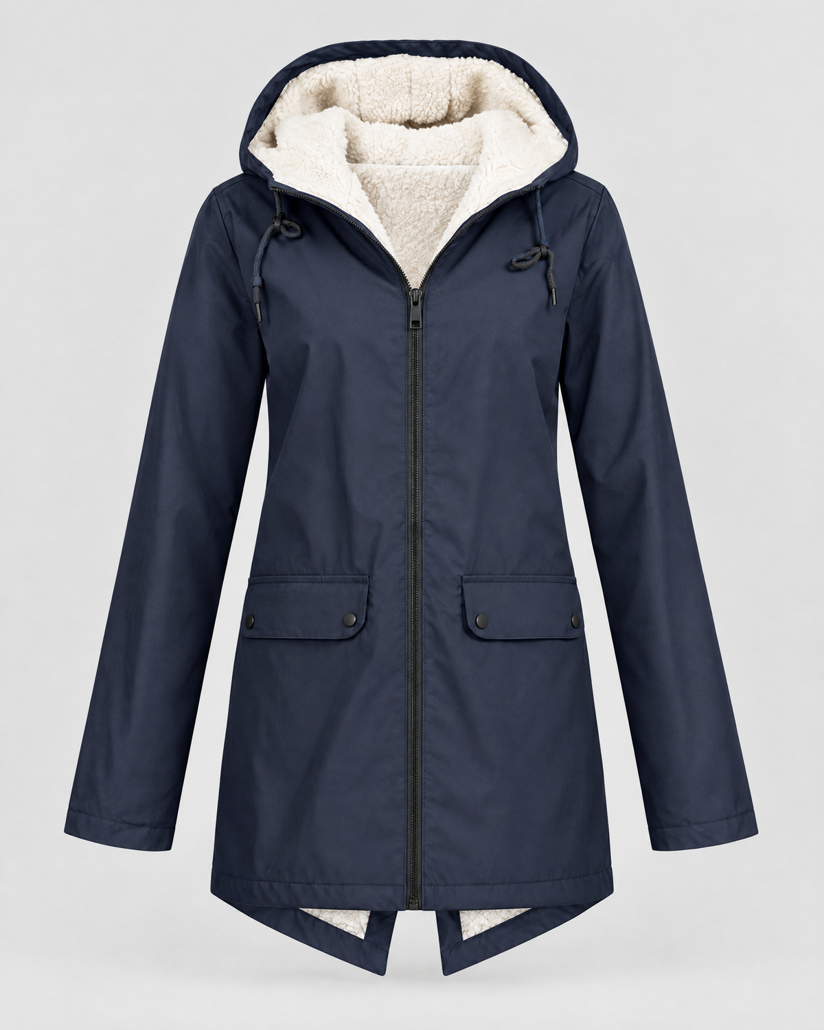 Women's Fleece-Lined Hooded Jacket — Navy blue — product front [WB gallery 127/6]