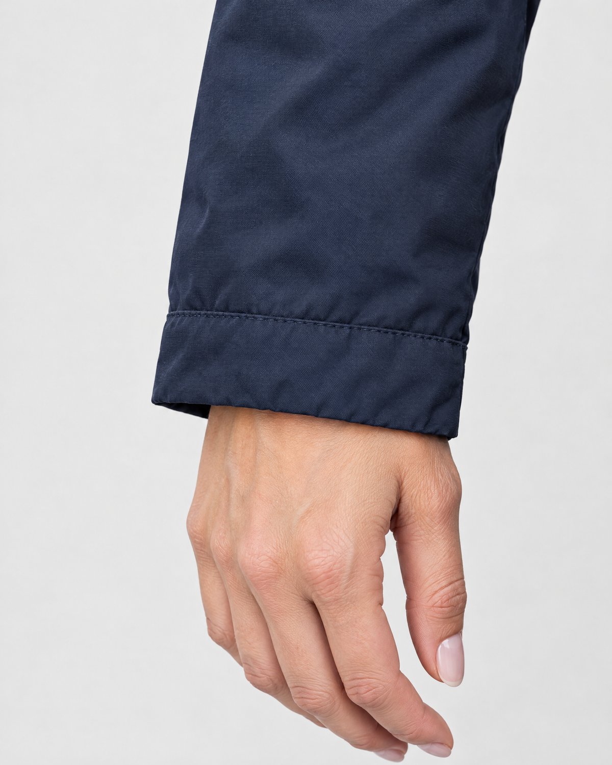 Women's Fleece-Lined Hooded Jacket — Navy blue — cuff detail [WB gallery 127/5]