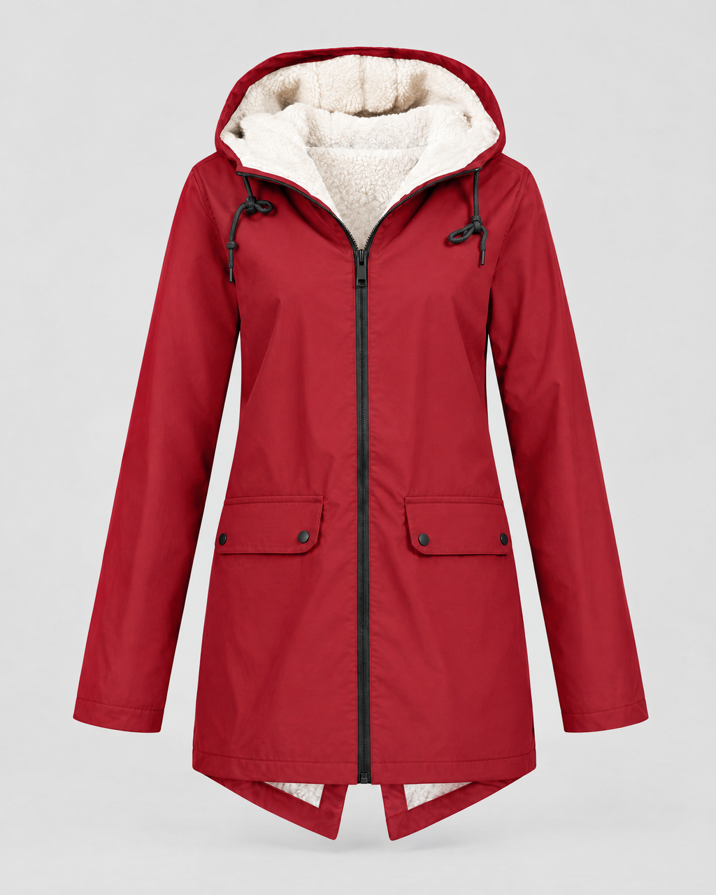 Women's Fleece-Lined Hooded Jacket — Red — product front [WB gallery 128/6]