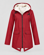 Women's Fleece-Lined Hooded Jacket — Red — product front [WB gallery 128/6]
