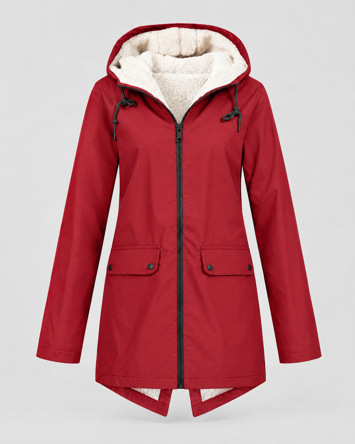 Women's Fleece-Lined Hooded Jacket — Red — product front [WB gallery 128/6]