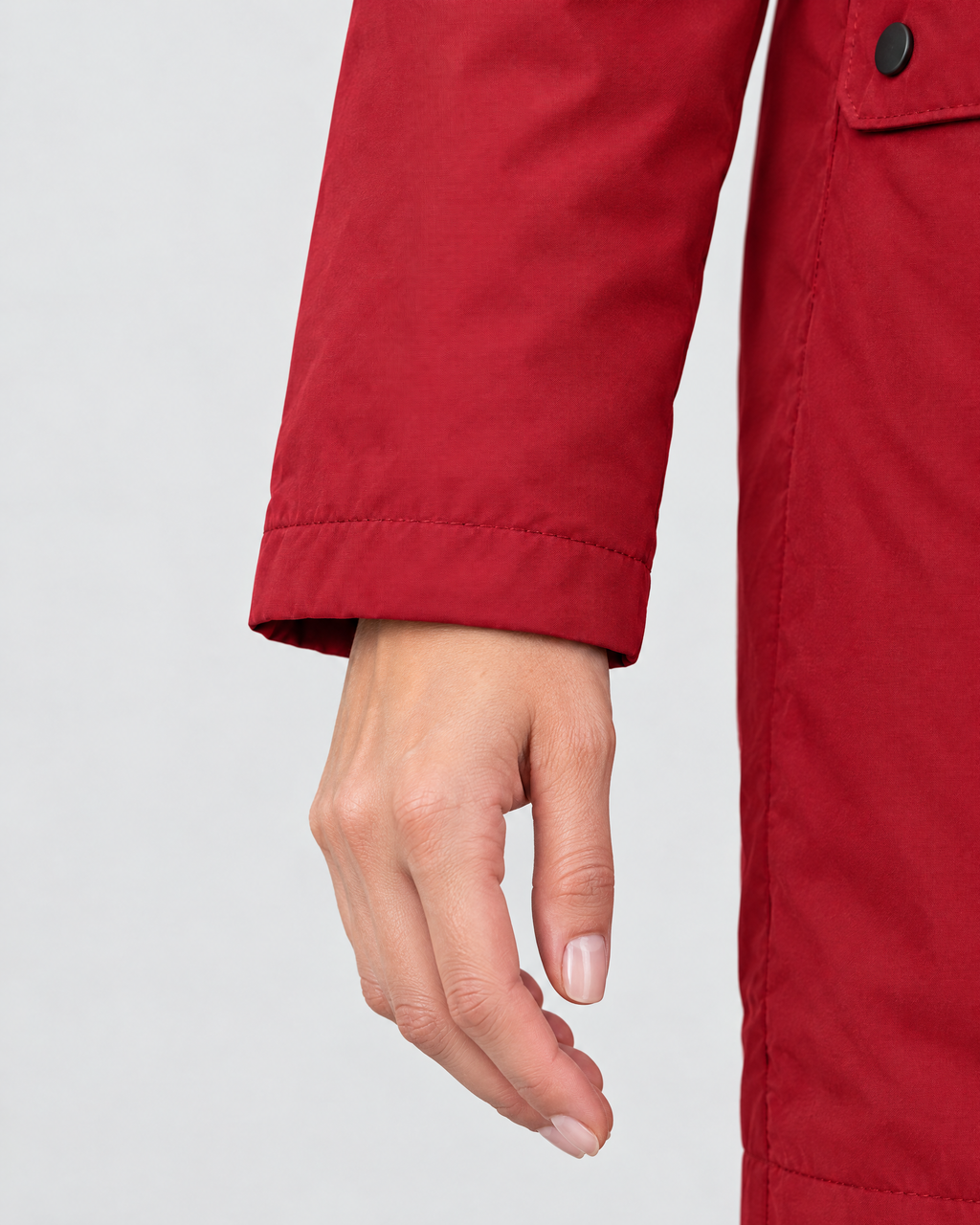 Women's Fleece-Lined Hooded Jacket — Red — cuff detail [WB gallery 128/5]