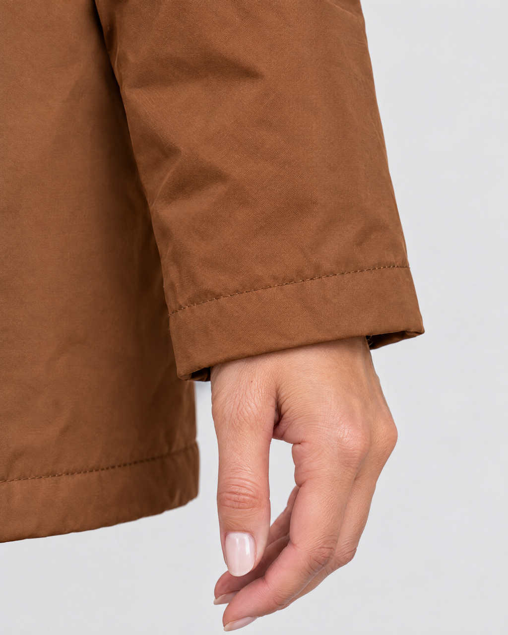 Women's Fleece-Lined Hooded Jacket — Coffee — cuff detail [WB gallery 129/5]
