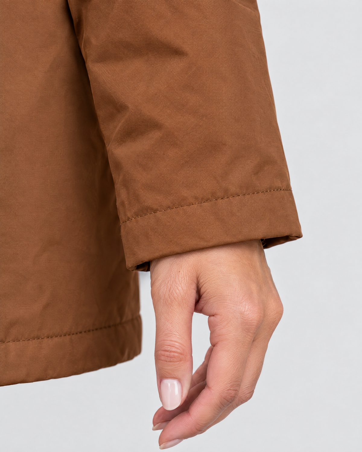 Women's Fleece-Lined Hooded Jacket — Coffee — cuff detail [WB gallery 129/5]