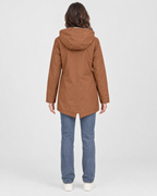 Women's Fleece-Lined Hooded Jacket — Coffee — full back [WB gallery 129/3]