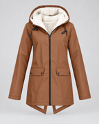 Women's Fleece-Lined Hooded Jacket — Coffee — product front [WB gallery 129/6]