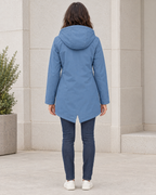 Women's Fleece-Lined Hooded Jacket — sky blue — full back [WB gallery 130/3]