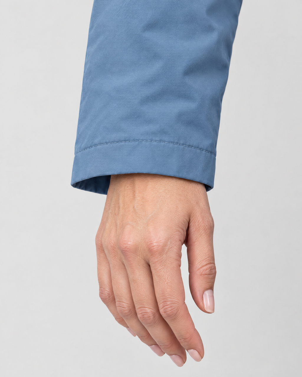 Women's Fleece-Lined Hooded Jacket — sky blue — cuff detail [WB gallery 130/5]