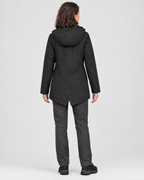 Women's Fleece-Lined Hooded Jacket — Black — full back [WB gallery 132/3]