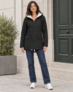 Women's Fleece-Lined Hooded Jacket — Black — full front [WB gallery 132/2]