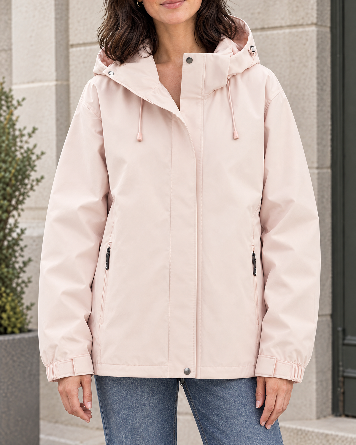 Women's Hooded Outdoor Jacket — Tender pink single jacket — hero [WB gallery 134/1]