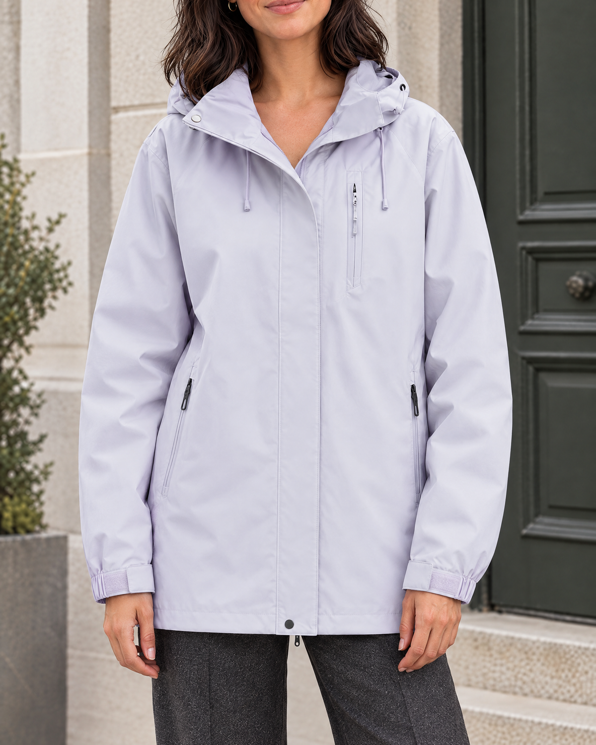 Women's Hooded Outdoor Jacket — Light purple single jacket — hero [WB gallery 137/1]