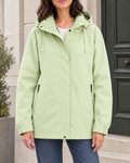 Women's Hooded Outdoor Jacket — Mint Green Single Jacket — hero [WB gallery 136/1]