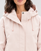Women's Hooded Outdoor Jacket — Tender pink single jacket — collar detail [WB gallery 134/4]