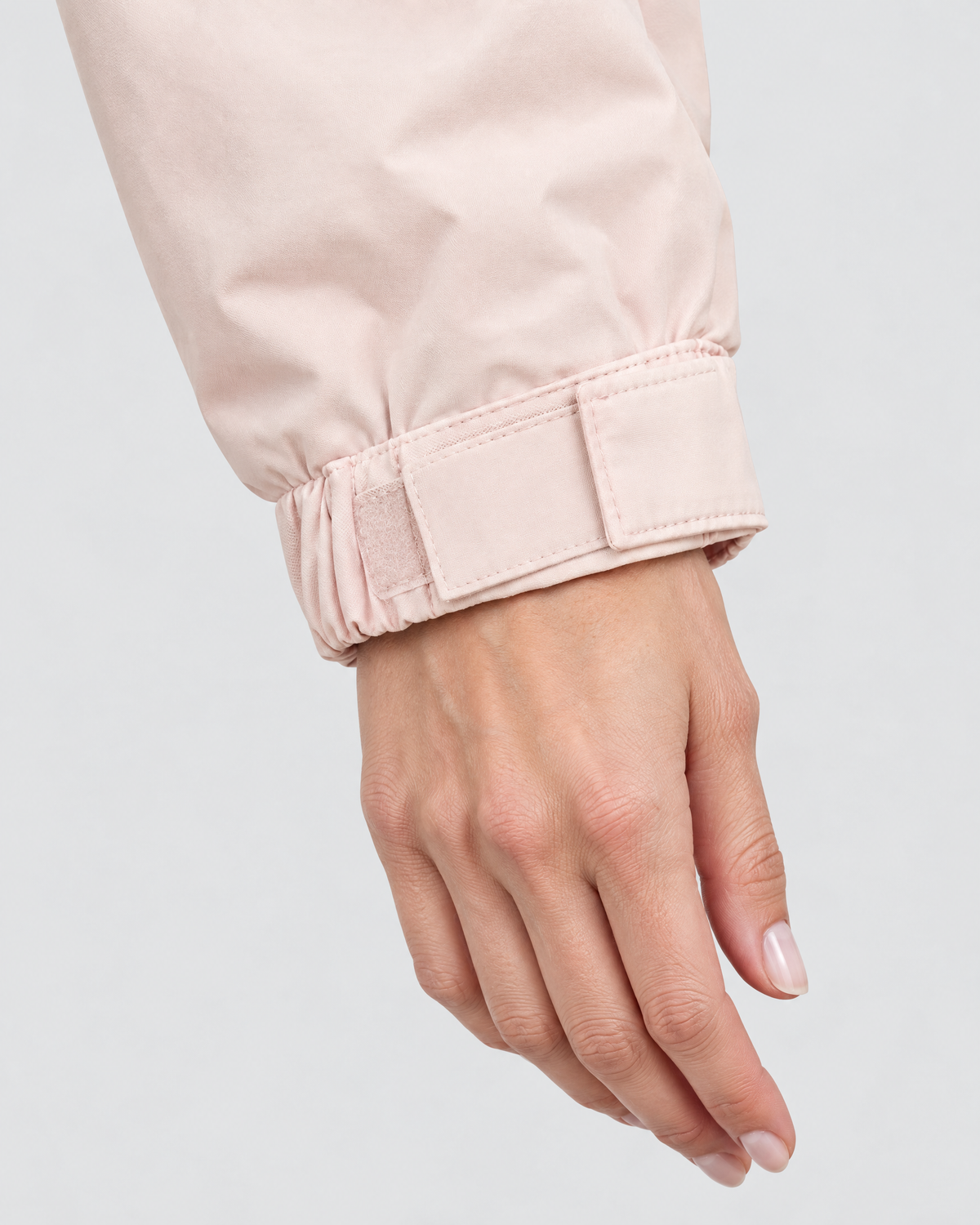 Women's Hooded Outdoor Jacket — Tender pink single jacket — cuff detail [WB gallery 134/5]