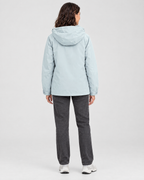 Women's Hooded Outdoor Jacket — Earthy blue single jacket — full back [WB gallery 135/3]