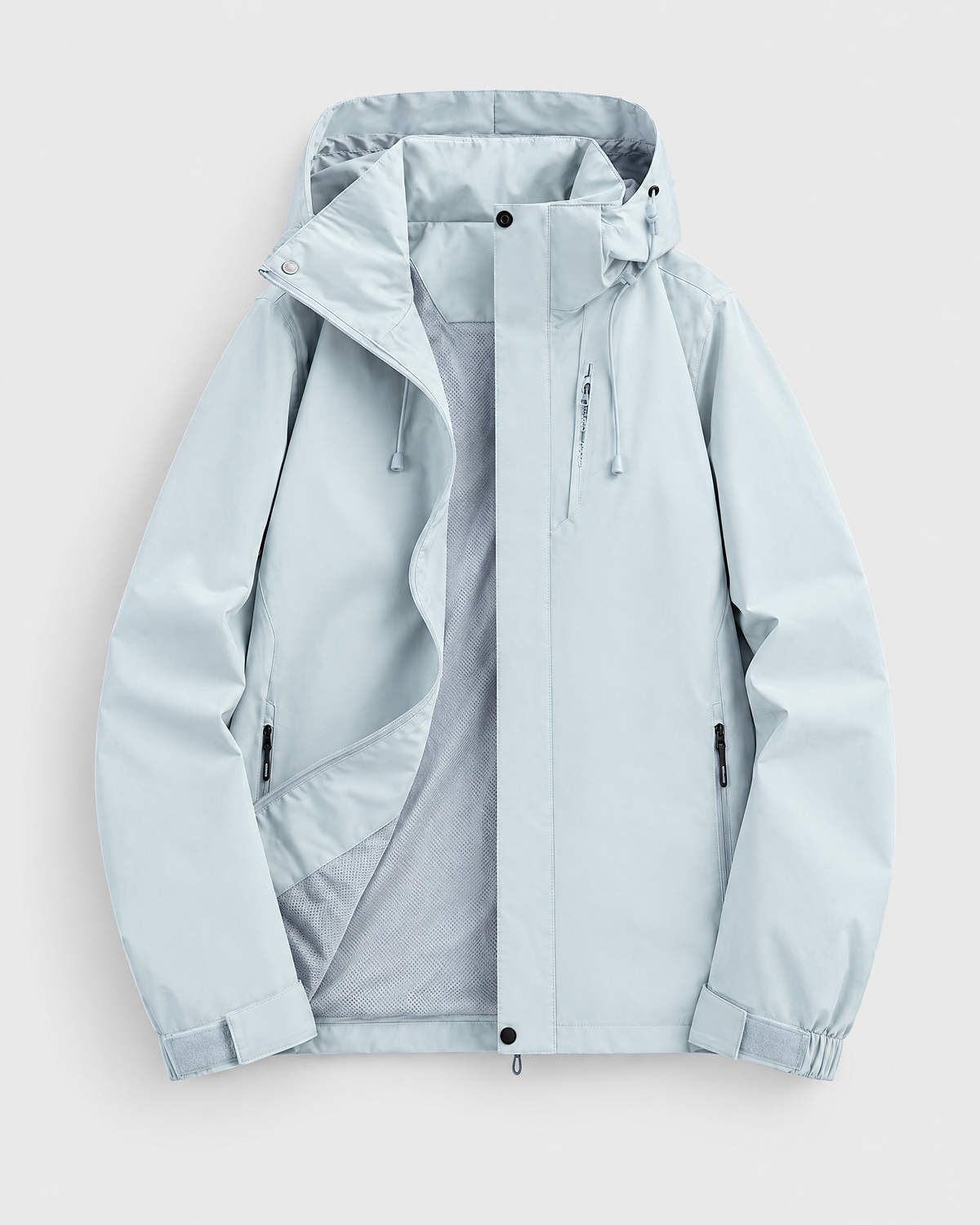 Women's Hooded Outdoor Jacket — Earthy blue single jacket — product front [WB gallery 135/6]