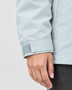 Women's Hooded Outdoor Jacket — Earthy blue single jacket — cuff detail [WB gallery 135/5]