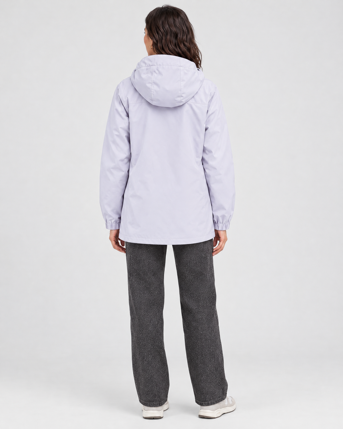 Women's Hooded Outdoor Jacket — Light purple single jacket — full back [WB gallery 137/3]